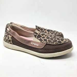 Crocs Canvas Animal Print Loafers Size 6